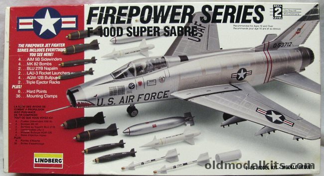 Lindberg 1/48 F-100 Super Sabre Firepower Issue, 72521 plastic model kit